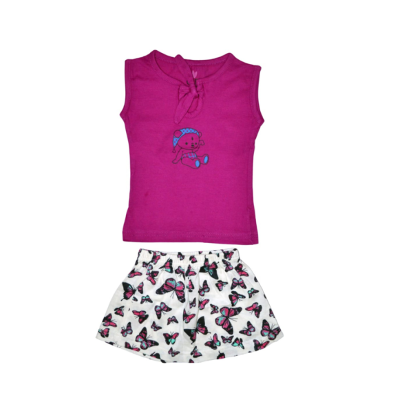 Baby top and skirt butterfly printed